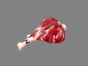 cartoon beef - pork - lamb - fresh meat ingredients 3D Model