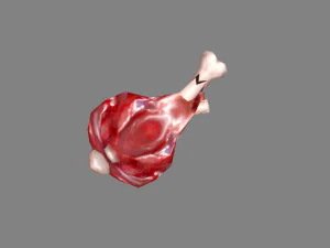 cartoon beef - pork - lamb - fresh meat ingredients 3D Model