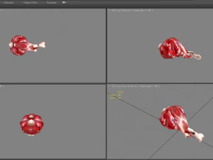 cartoon beef - pork - lamb - fresh meat ingredients 3D Model