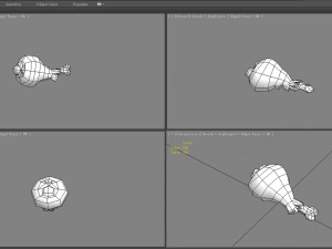 cartoon beef - pork - lamb - fresh meat ingredients 3D Model