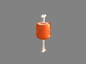 cartoon chicken drumstick - chicken thigh - small Model 3D