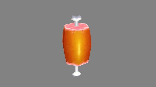 cartoon chicken drumstick - chicken thigh - big 3D मॉडल .c4d .max .obj .3ds .fbx .stl .blend 