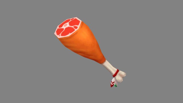 cartoon ham - turkey leg Modello 3D .c4d .max .obj .3ds .fbx .stl .blend 