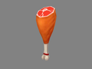 cartoon ham - turkey leg Modello 3D
