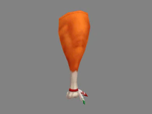 cartoon ham - turkey leg 3D Model