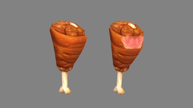 cartoon braised pork - pork knuckle - ham - deli meats 3D-Modell .c4d .max .obj .3ds .fbx .stl .blend 