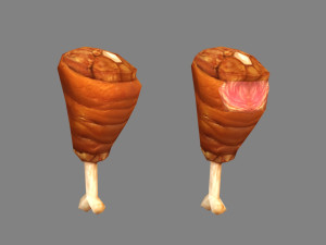 cartoon braised pork - pork knuckle - ham - deli meats 3D Model