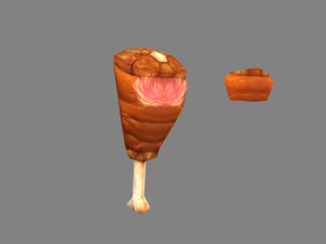 cartoon braised pork - pork knuckle - ham - deli meats 3D-Modell