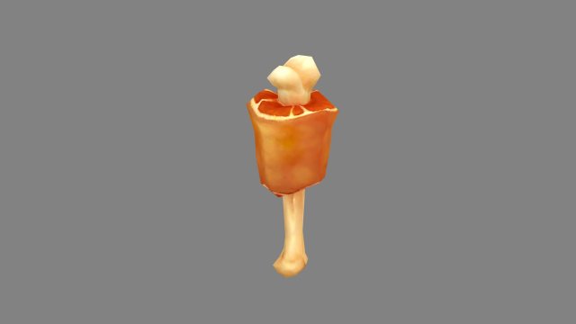 cartoon meat stick - thigh bone 3D Model .c4d .max .obj .3ds .fbx .stl .blend 