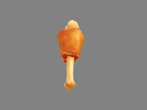 cartoon meat stick - thigh bone 3D Model