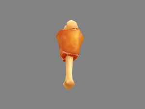 cartoon meat stick - thigh bone 3D Model