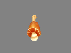 cartoon meat stick - thigh bone 3D Model