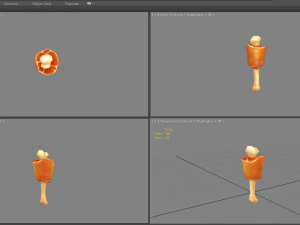 cartoon meat stick - thigh bone 3D Model