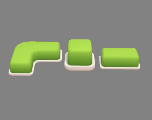 cartoon green belt - square grass 3D 模型 .c4d .max .obj .3ds .fbx .stl .blend 