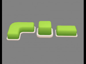 cartoon green belt - square grass Model 3D