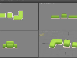 cartoon green belt - square grass 3D Model