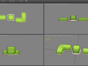 cartoon green belt - square grass 3D Model