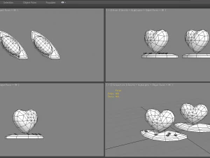 cartoon green belt - heart-shaped grass 3D Model