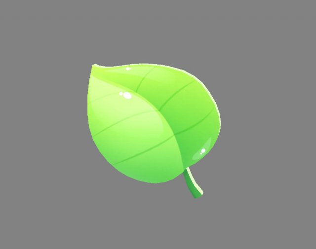 cartoon leaf - green Modelo 3D .c4d .max .obj .3ds .fbx .stl .blend 