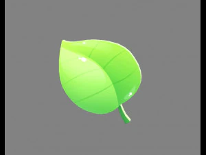 foglia di cartone animato - verde Modello 3D