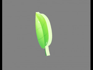 cartoon leaf - green Modelo 3D