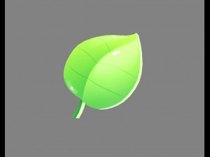 cartoon leaf - green Modelo 3D
