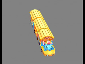 cartoon elephant tour bus 3D Model