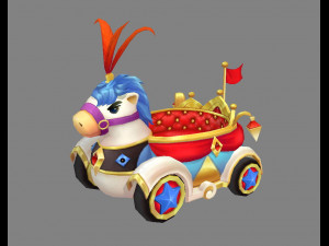 cartoon children park carriage or toy wagon 3D 模型