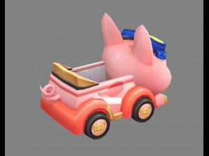 cartoon piggy car--amusement park touring car 3D Model