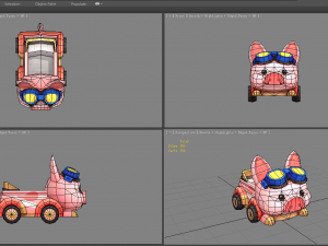 cartoon piggy car--amusement park touring car 3D Model