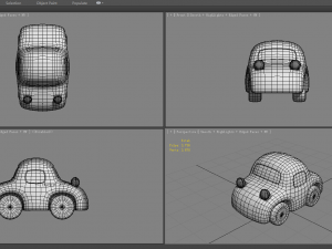 cartoon yellow toy car 3D 模型