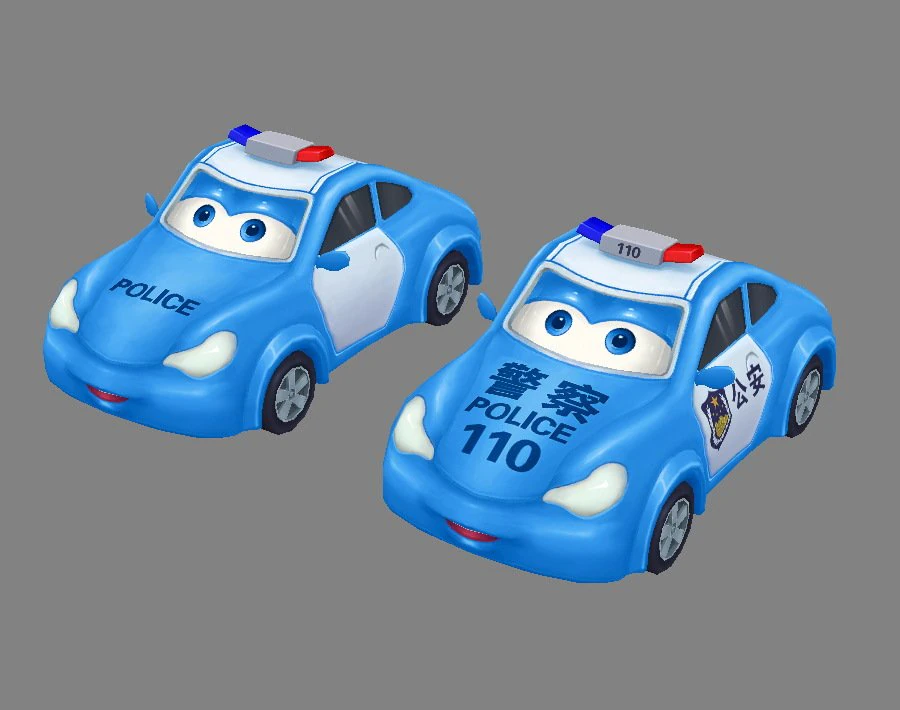 cartoon toy police car 3D Model .c4d .max .obj .3ds .fbx .stl .blend 