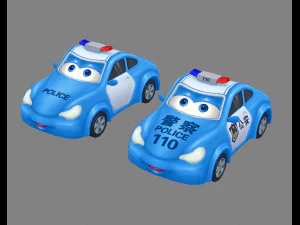 漫画のおもちゃのパトカー 3Dモデル