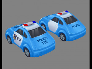 cartoon toy police car 3D Model