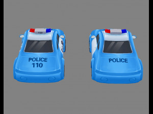 cartoon toy police car 3D Model
