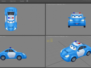 cartoon toy police car 3D Model