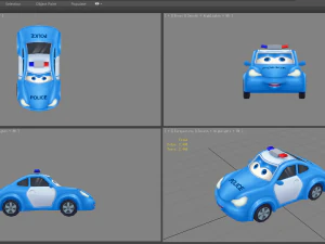 cartoon toy police car 3D Model