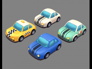 cartoon toy taxis 3Dモデル