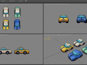 cartoon toy taxis 3D 模型