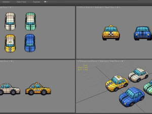 cartoon toy taxis 3D Model