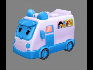 cartoon toy medical ambulance 3D Model