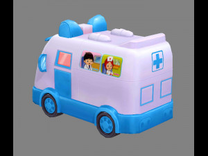 cartoon toy medical ambulance 3D-Modell