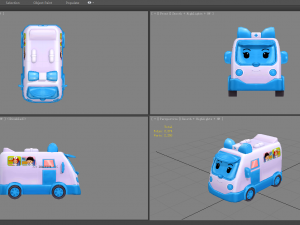 cartoon toy medical ambulance 3D-Modell