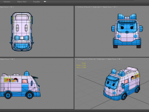 cartoon toy medical ambulance 3D-Modell