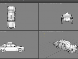 cartoon taxi - yellow 3D Model