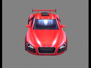 cartoon sports car - red 3D Model