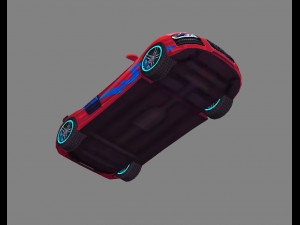 cartoon sports car - red Modelo 3D