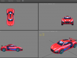 cartoon sports car - red Modelo 3D
