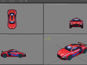 cartoon sports car - red Modelo 3D