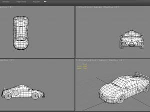 cartoon sports car - red 3D Model